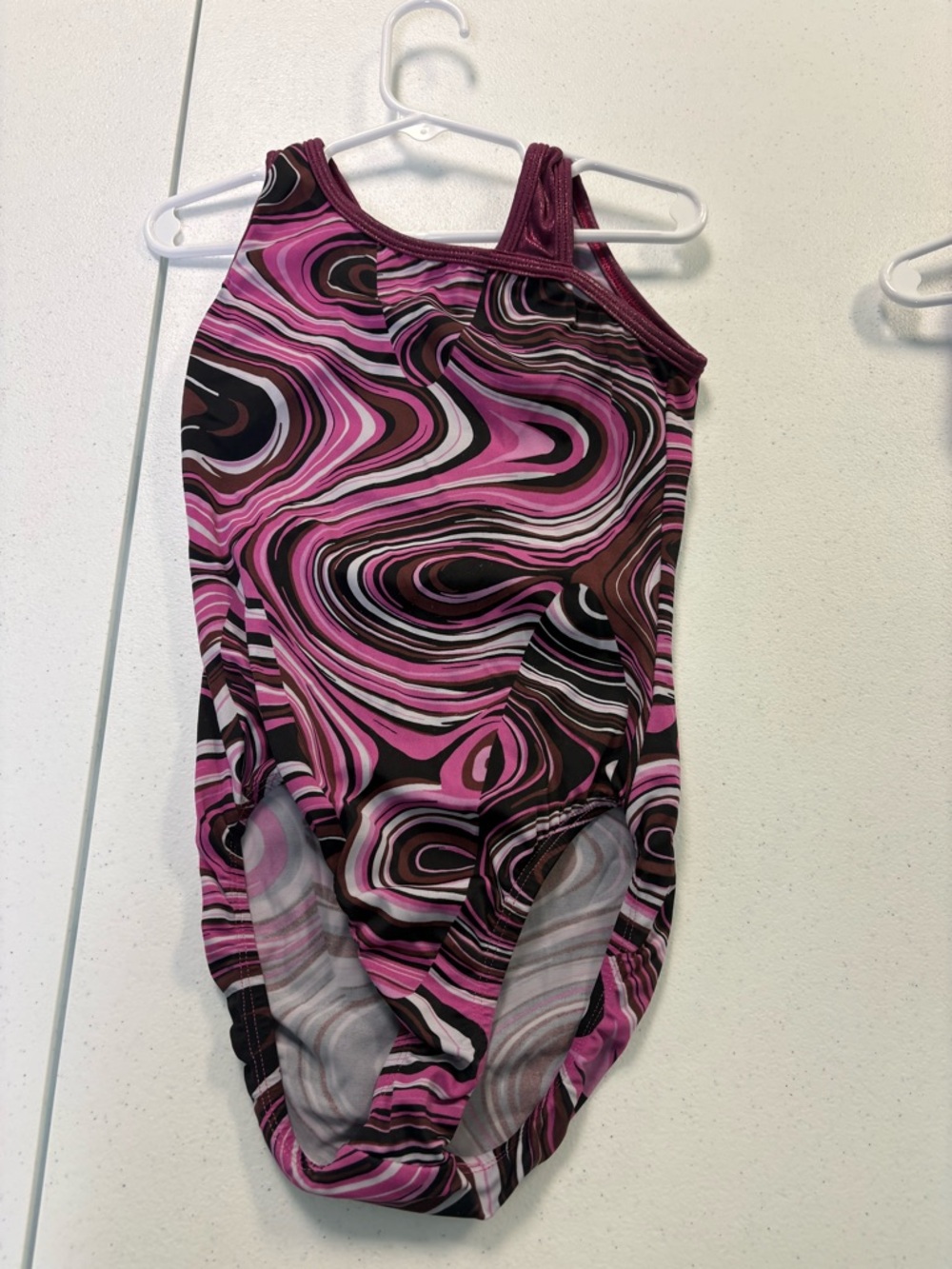Pink Swirl One-Shoulder Leotard
